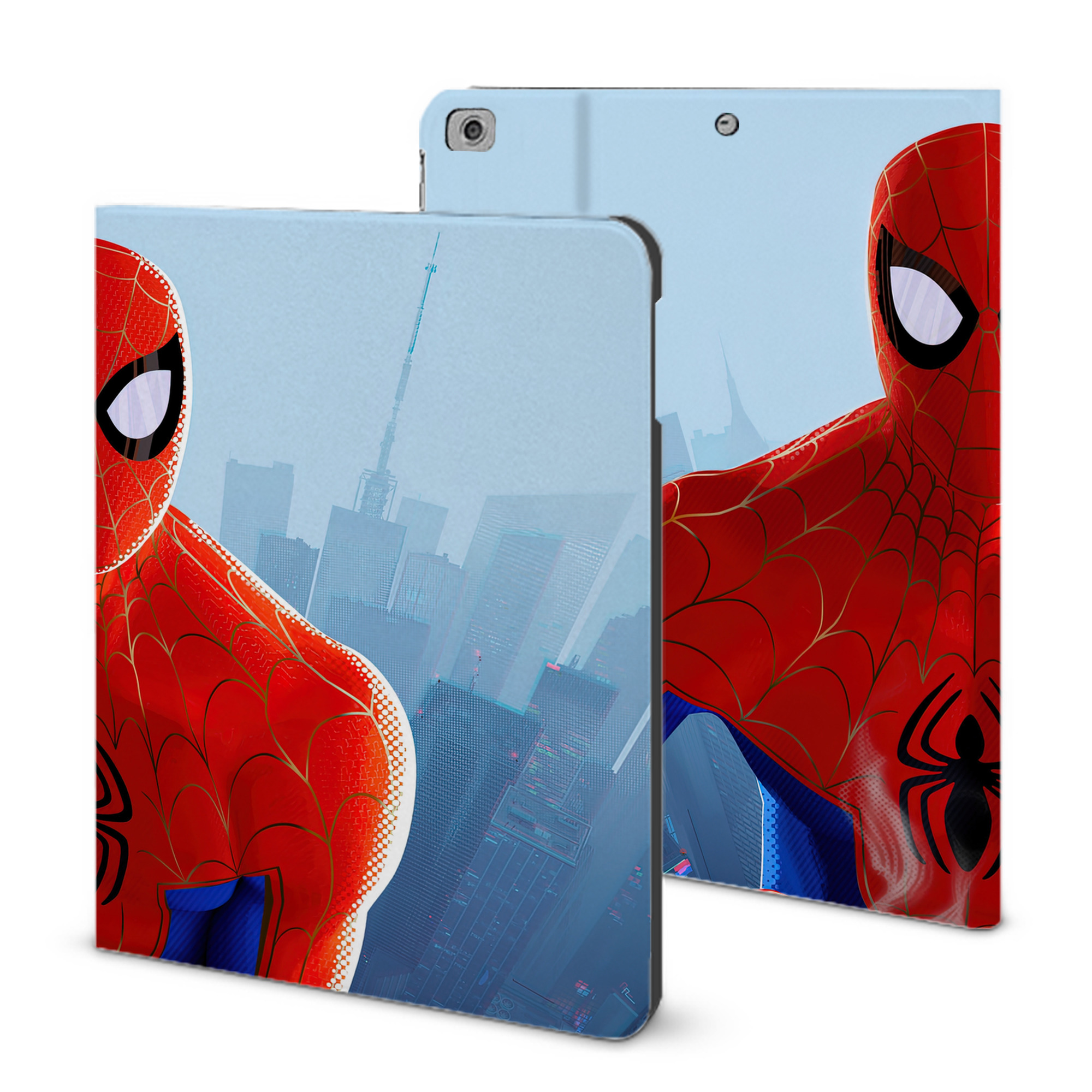 （画像用） Spider Man スパイダーマン IPad ケース ブック型 PUレザー TPU 耐衝撃 軽量 薄型 ペン収納なし 全面保護 IPad 各モデル対応